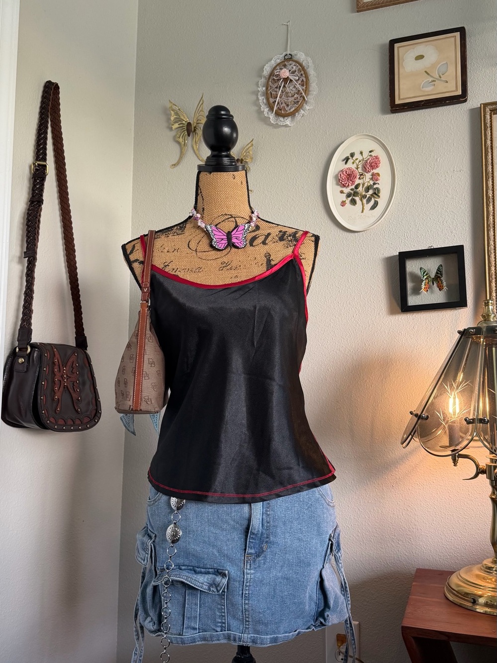 Vintage Y2K Whimsigoth Alt Tank Top 🦇🌹🍷